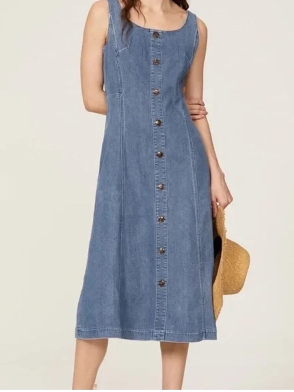 Adam Lippes Denim Fitted Midi Dress